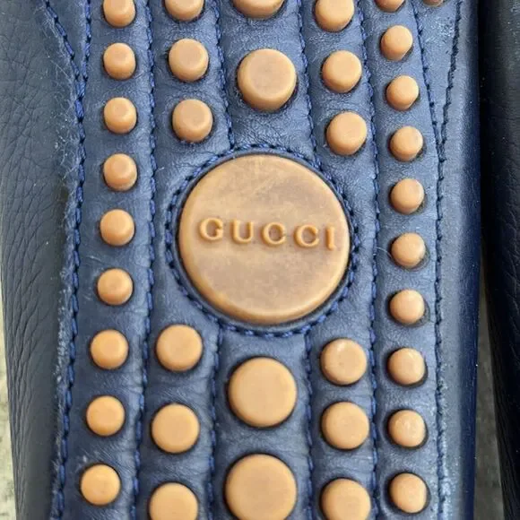 Gucci, navy driving shoes - Picture 8 of 14